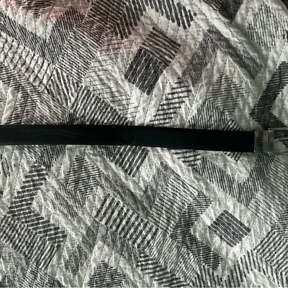 Izod Black Leather Belt with Silver Buckle